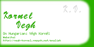 kornel vegh business card