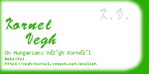 kornel vegh business card